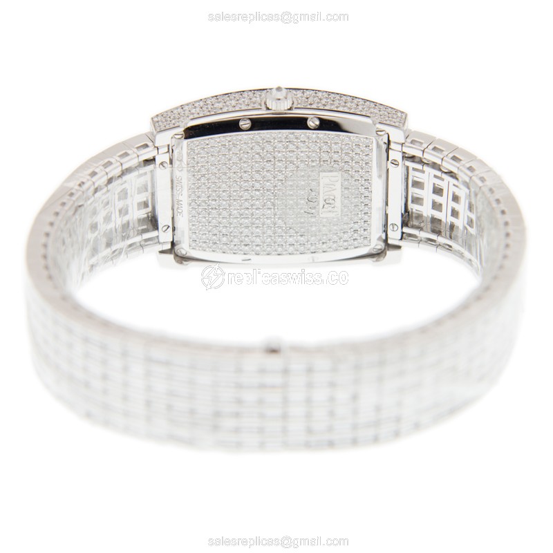 Piaget LIMELIGHT Replica - Quartz - 18kt White Gold Case - Diamond - Silver Dial & Strap - View 4