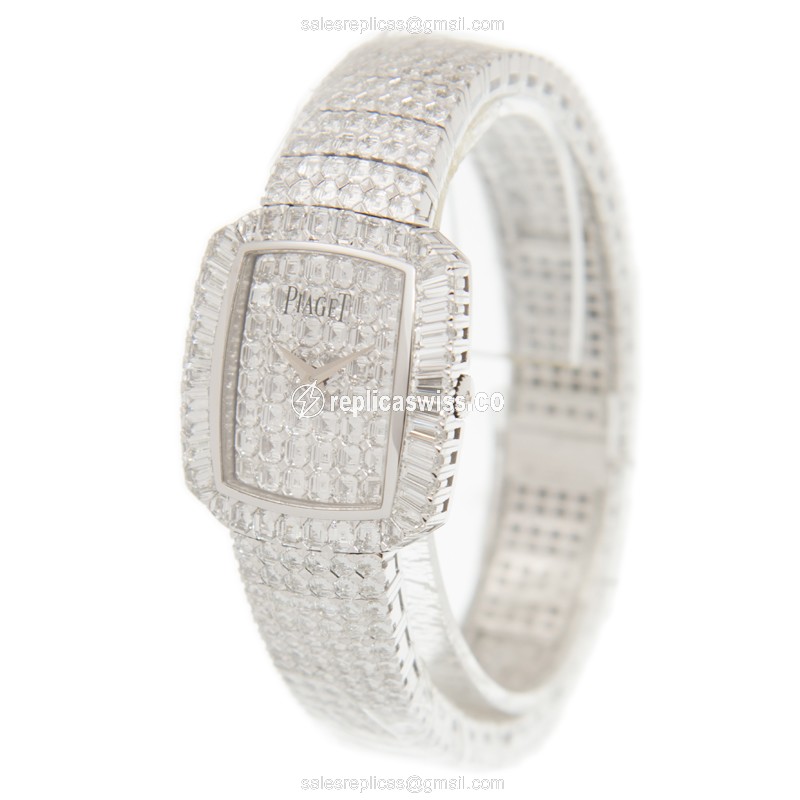 Piaget LIMELIGHT Quartz 18kt White Gold & Diamond - Silver Dial, Clasp - View 3