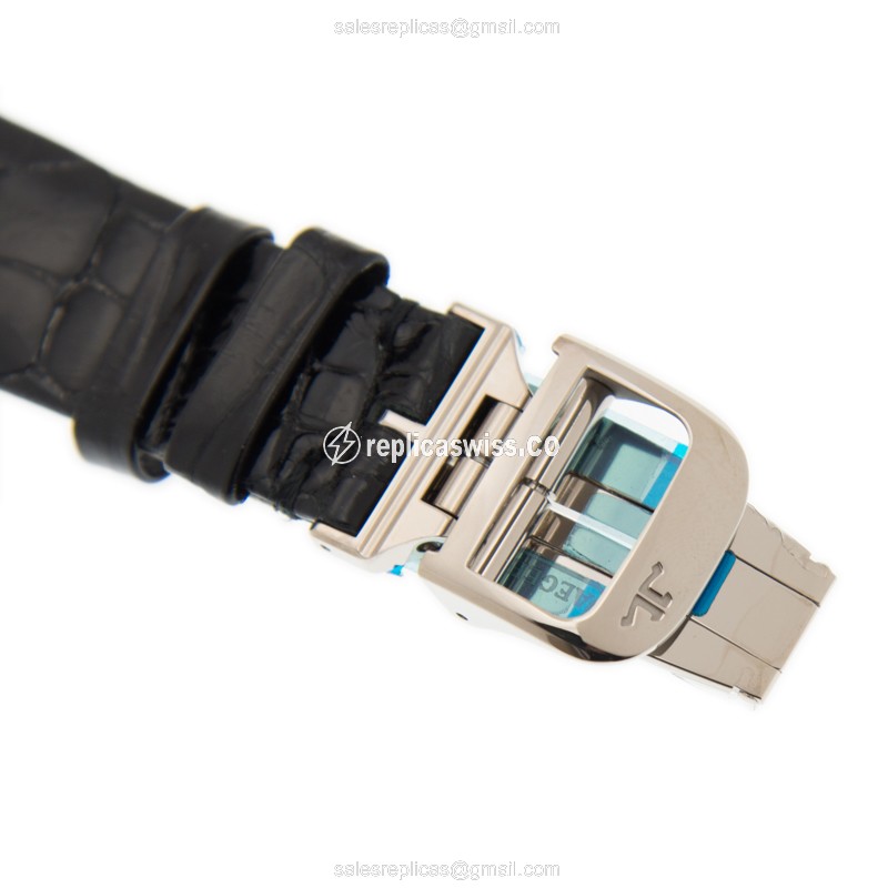 Jaeger-Lecoultre Q12034S9 Replica - Automatic - 18kt White Gold - Diamond - Black Dial - Alligator Black - View 4