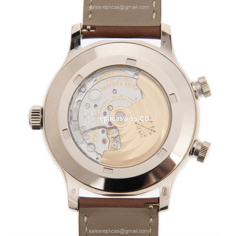 Patek Philippe 5524G-001 Replica - Automatic - 18kt Gold - Blue Dial - Brown Cowhide Strap - View 3