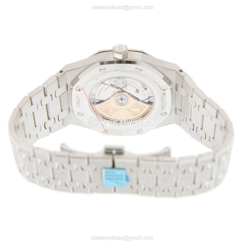 Royal Oak Replica - Audemars Piguet - Automatic - 18kt White Gold - Blue Dial - Silver Strap - View 4