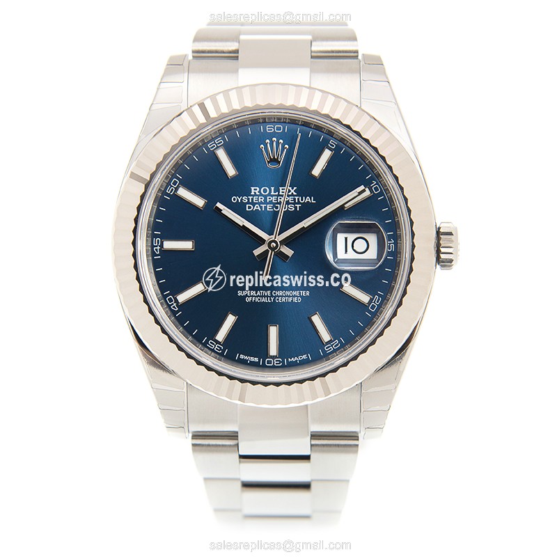 Rolex Datejust Replica - Automatic - Steel - Blue Dial - 41mm - View 2