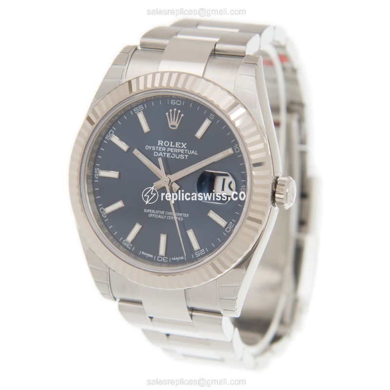Rolex Datejust Replica - Automatic - Steel - Blue Dial - 41mm - View 3