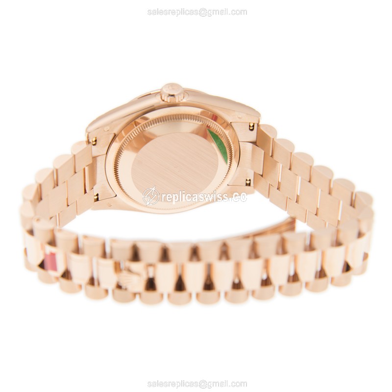 Rolex DAY-DATE Replica - 18kt Gold Case - Automatic Movement - Pink Dial - View 4