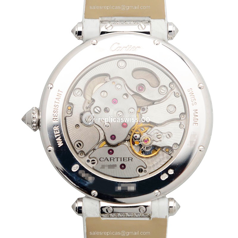 Cartier Bestiaire Replica - Automatic - 18kt White Gold - Diamond - Black Dial - View 3