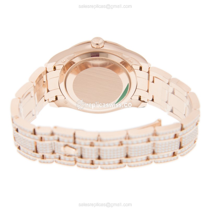 Rolex 86405RBR-CHRN Replica - Automatic - Rose Gold - Diamond Dial - Clasp - View 4