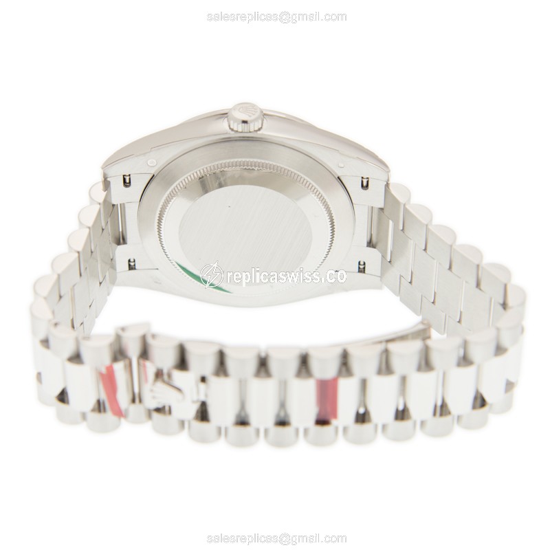 Rolex Day-Date 228396TBR-0002 Replica - Automatic - Platinum Case - Blue Dial - Silver Clasp - View 4