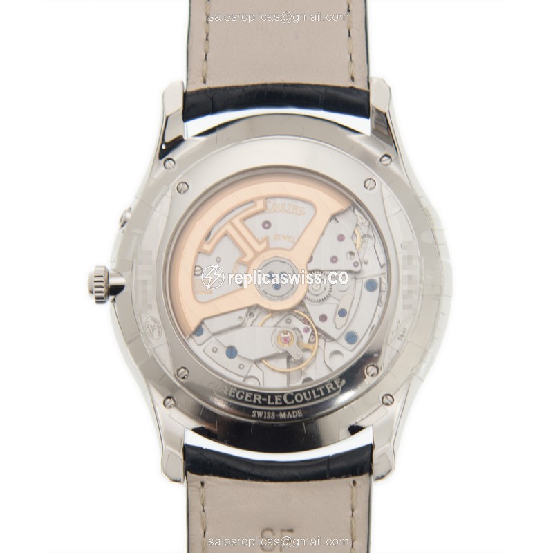 Jaeger-Lecoultre Q1378480 Replica - Ultra Thin - Automatic - Steel Case - Blue Dial - Blue Alligator Strap - View 3