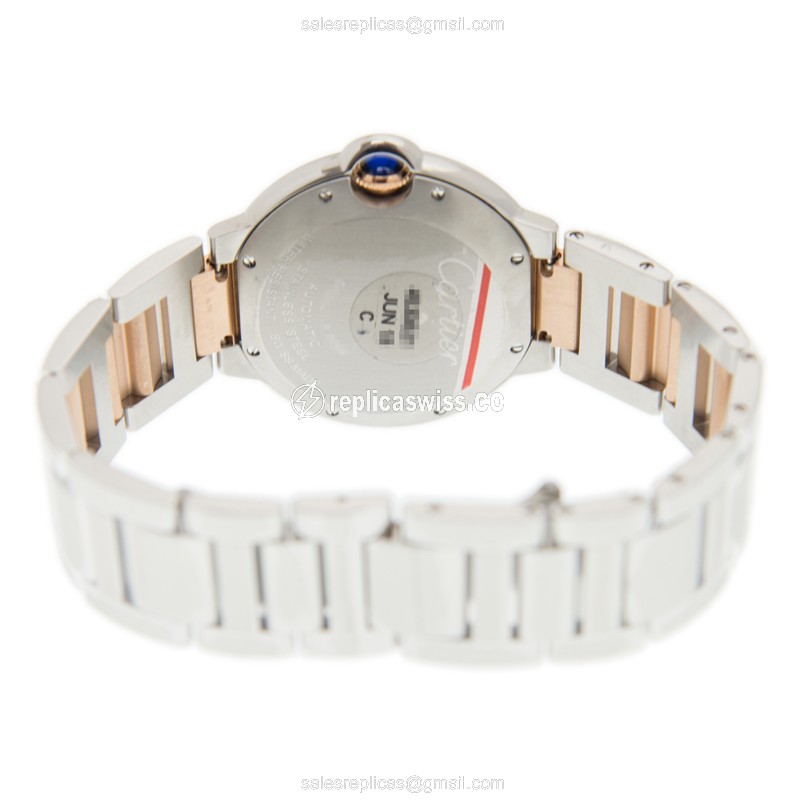 Cartier Ballon Bleu Replica - Automatic - Silver Dial - 18kt Gold Steel Strap - View 4