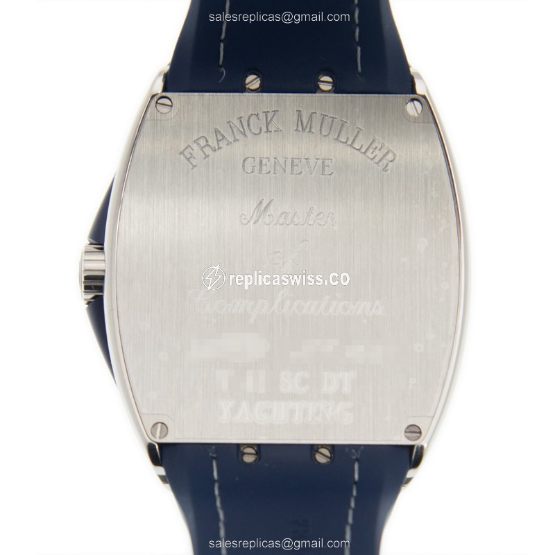 Franck Muller V41 SC DT YACHTING AC.BL VANGUARD - Auto - Steel Case - Blue Dial - Blue Rubber Strap - View 3