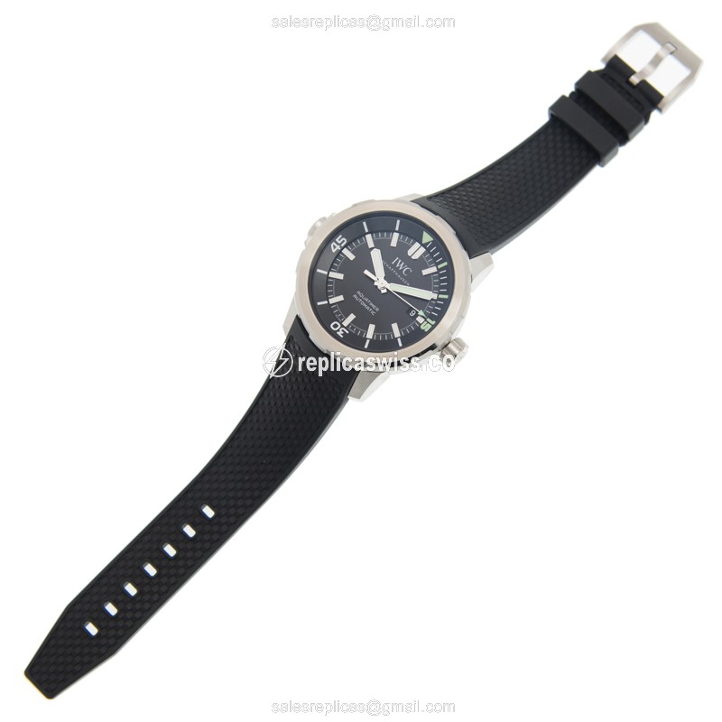 IWC AQUATIMER Replica - Automatic - Stainless Steel - Black Dial - Rubber Strap - View 2