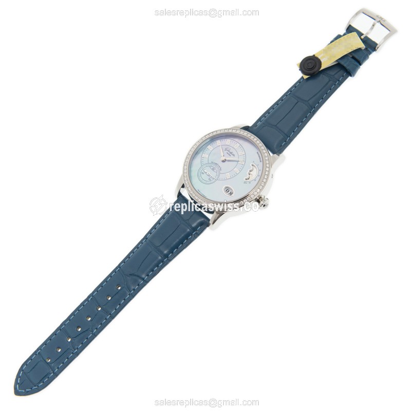 Glashutte PANO Automatic - Steel Case - Blue Dial - Blue Alligator Strap - Buckle Clasp - View 2