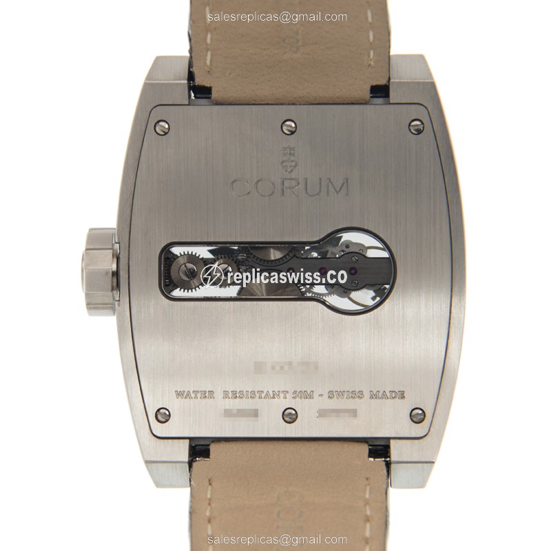 Corum Bridge Replica - Manual Wind - Titanium Case - Skull Dial - Black Alligator Strap - View 3