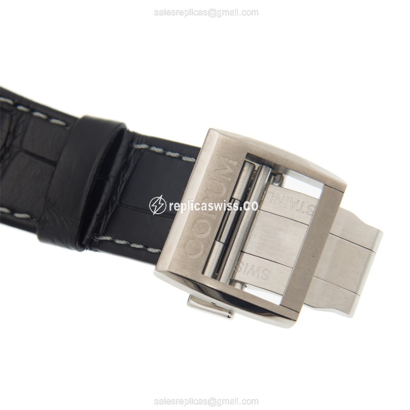 Corum Bridge Replica - Manual Wind - Titanium Case - Skull Dial - Black Alligator Strap - View 4