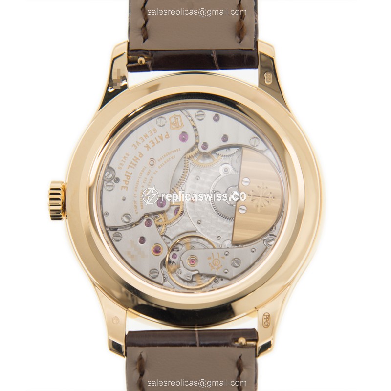 Patek Philippe 5327J-001 Grand Complications Replica - Auto - 18kt Gold - White Dial - Brown Alligator Strap - View 3