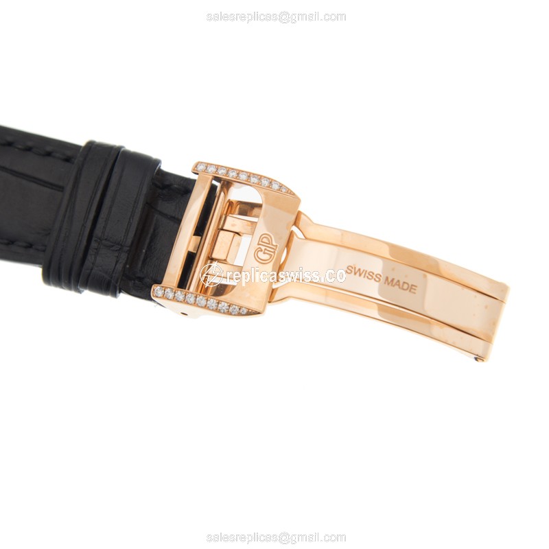 Girard Perregaux 99193D52I000-BA6A BRIDGES - Manual Wind - 18kt Rose Gold & Diamonds - Black Alligator Strap - View 3