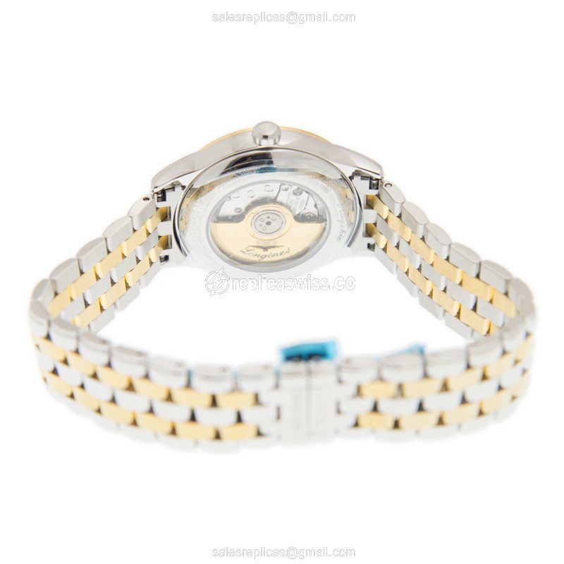 Longines Flagship L4.374.3.37.7 Replica - Automatic PVD Gold - Gold Dial - Steel Gold Clasp - View 4