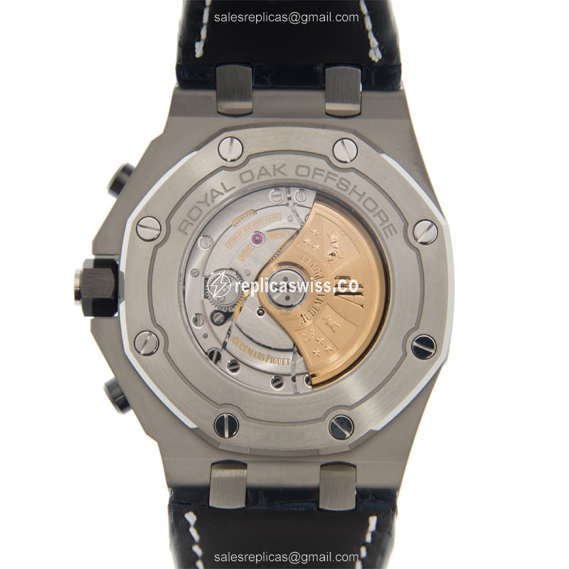 Audemars Piguet Royal Oak Offshore Replica - Automatic - Black - Blue Alligator - Buckle - View 3