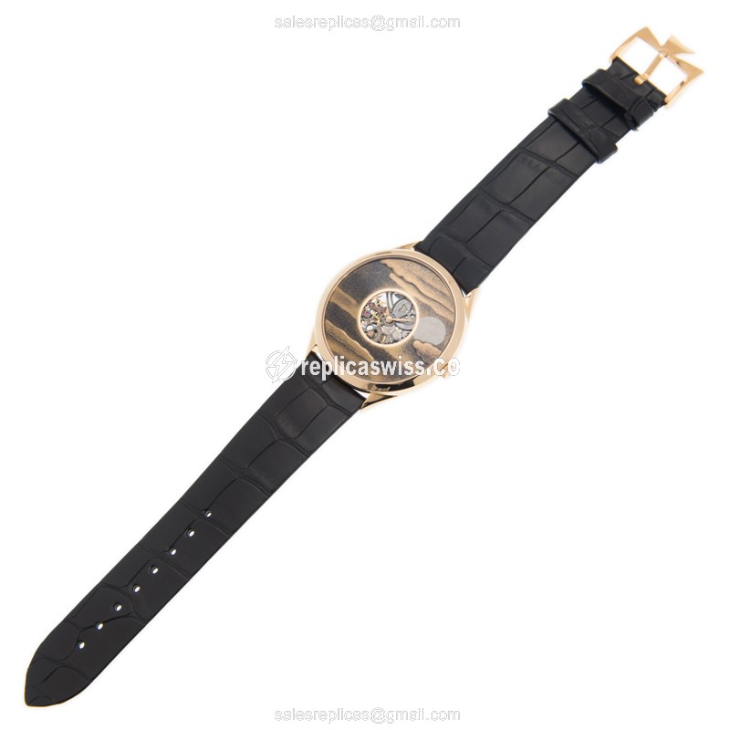 Vacheron Constantin 33222/000R-9704 Replica - Manual Wind - 18kt Rose Gold - Brown Dial - Alligator Black Strap - View 2
