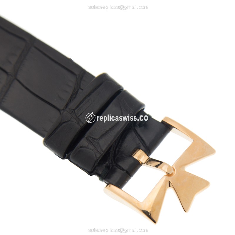 Vacheron Constantin 33222/000R-9704 Replica - Manual Wind - 18kt Rose Gold - Brown Dial - Alligator Black Strap - View 4