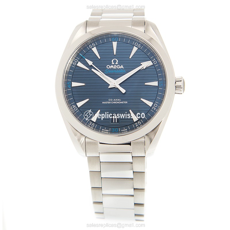 Omega Seamaster Replica - Automatic - Stainless Steel - Blue Dial - Silver Clasp - View 2