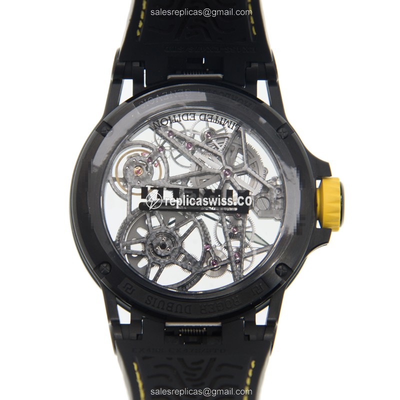 Roger Dubuis RDDBEX0616 EXCALIBUR - Automatic Titanium - Skull Dial - Black Rubber Strap - View 4