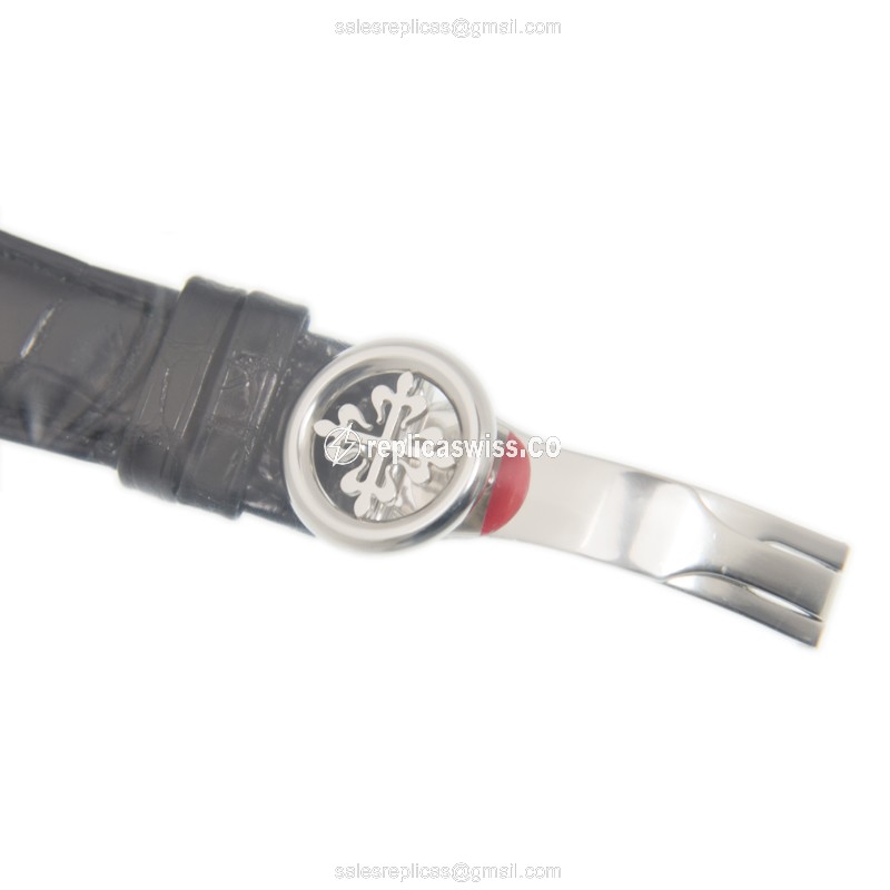 Patek Philippe 5374P-001 Replica - Automatic - Platinum - Black Dial - Alligator Strap - View 3