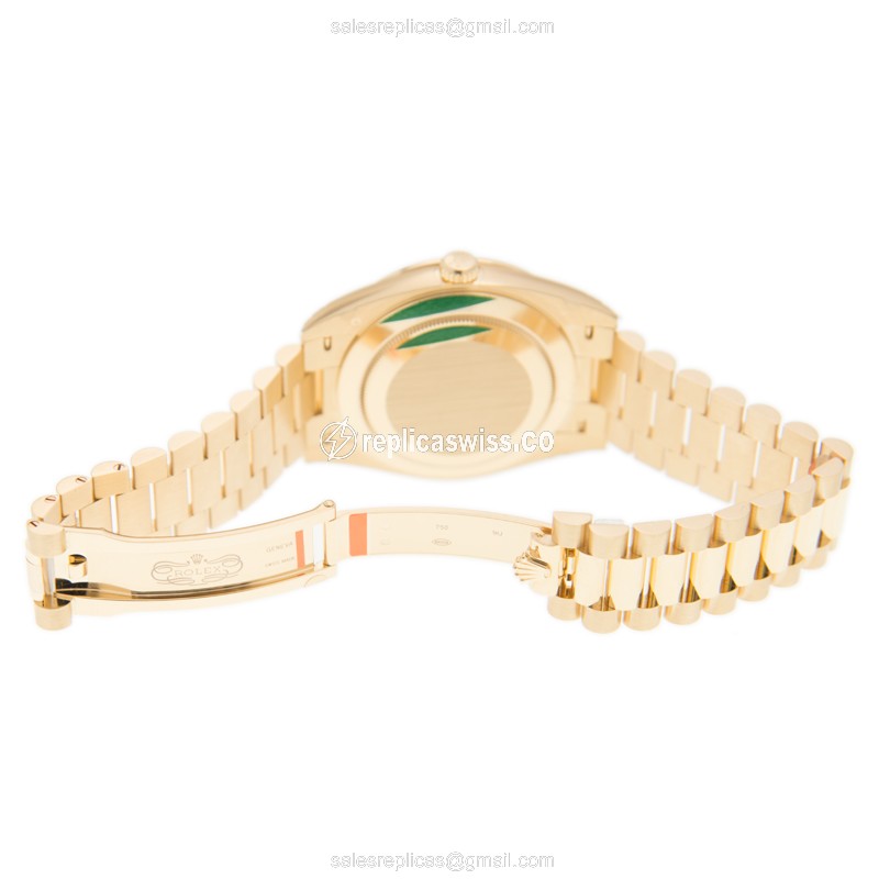 Rolex DAY-DATE Replica | Automatic | 18kt Gold Case, Ruby | Gold Dial | Gold Strap - View 4