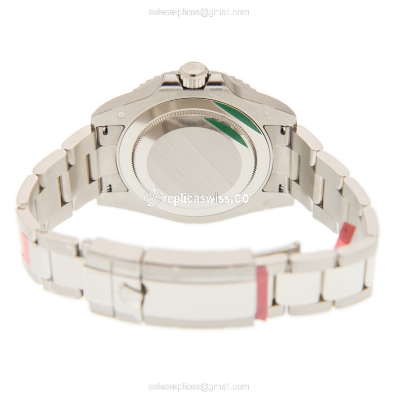 Rolex GMT-MASTER II Replica - Automatic - White Gold - Diamond Bezel - Black Dial - View 4