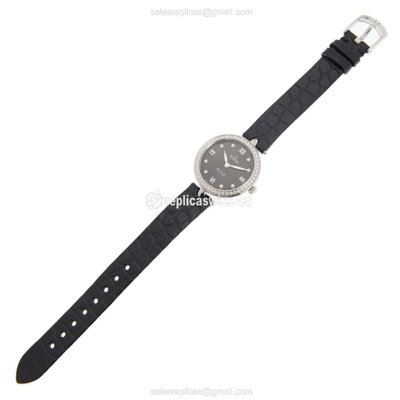 Omega De Ville Replica Watch - Quartz - Steel - Black Dial - View 2