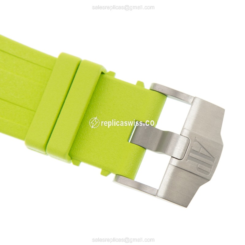 Audemars Piguet Royal Oak Offshore Replica - Automatic - Green Dial - Rubber Green Strap - Buckle Clasp - View 4
