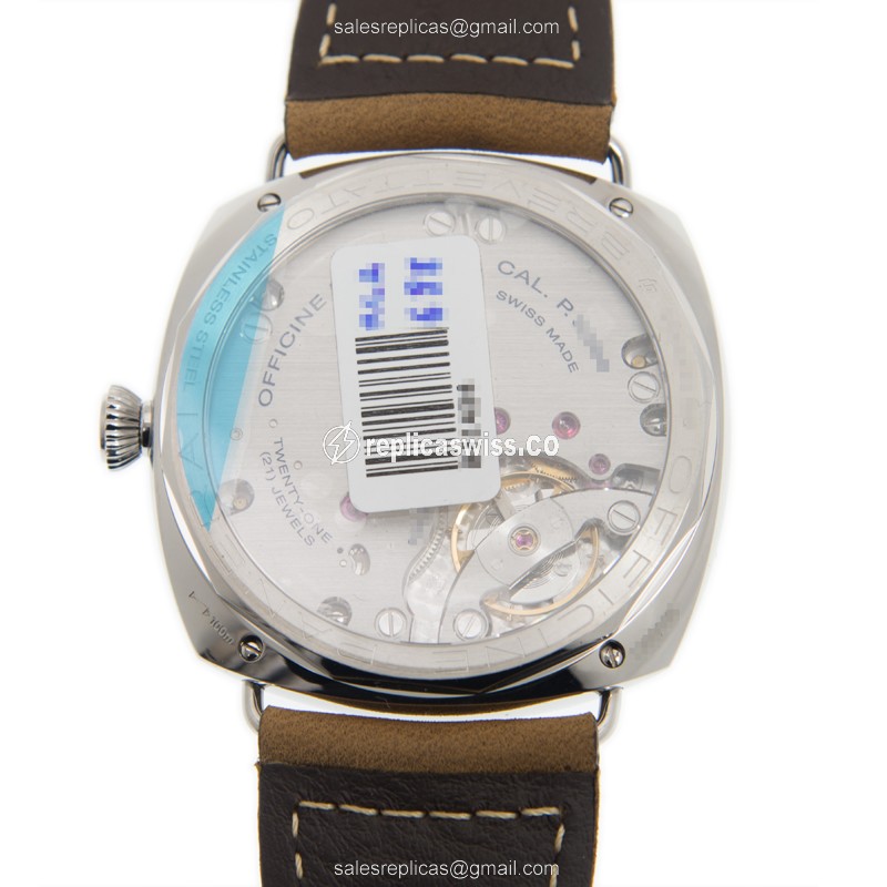 Panerai PAM00424 RADIOMIR Replica - Manual - Stainless Steel - Black - Brown Cowhide Buckle - View 3