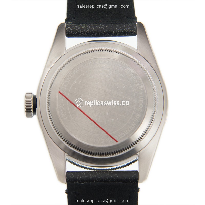 Tudor Black Bay Replica - Automatic - Stainless Steel - Black - Leather Strap - View 3