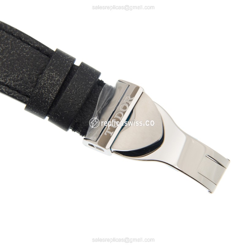 Tudor Black Bay Replica - Automatic - Stainless Steel - Black - Leather Strap - View 4
