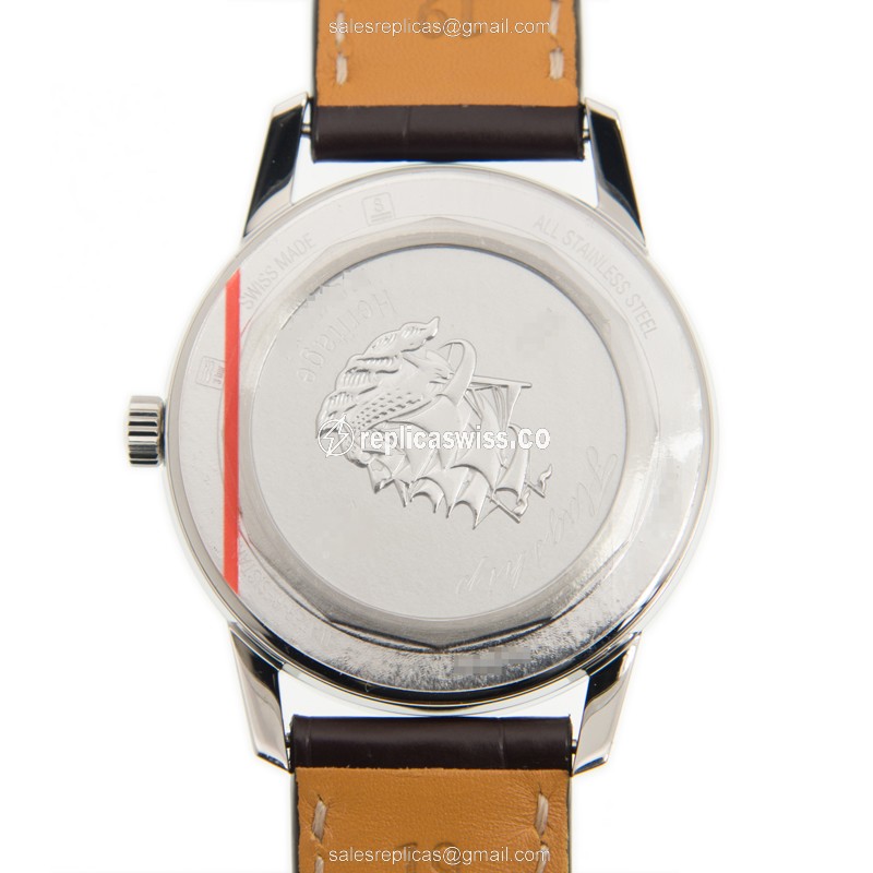 Longines Flagship Replica - Automatic - Stainless Steel - Silver Dial - Brown Leather Strap - View 3