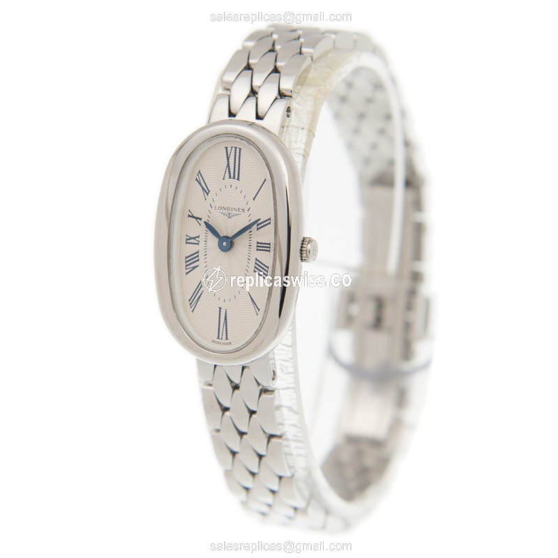 Longines Symphonette Replica - Quartz - White Dial, Silver Clasp & Steel Strap - View 3