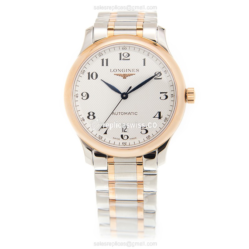 Longines L2.628.5.79.7 Replica - Automatic - Rose Gold & Steel - White Dial - View 2