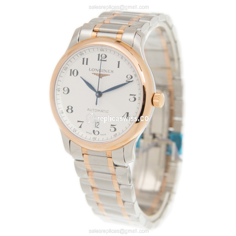 Longines L2.628.5.79.7 Replica - Automatic - Rose Gold & Steel - White Dial - View 3
