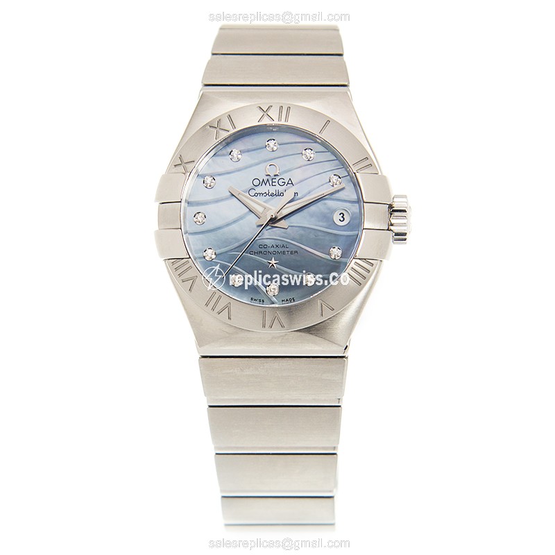 Omega Constellation Replica - Automatic - Steel Case - Blue Dial - Silver Steel Strap - View 2
