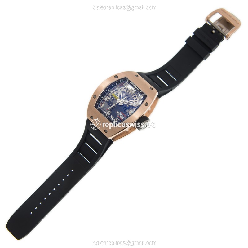 Richard Mille RM029-RG Oversize Date - Automatic 18kt Rose Gold - Black Dial, Rubber Strap - View 2