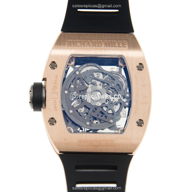 Richard Mille RM029-RG Oversize Date - Automatic 18kt Rose Gold - Black Dial, Rubber Strap - View 3