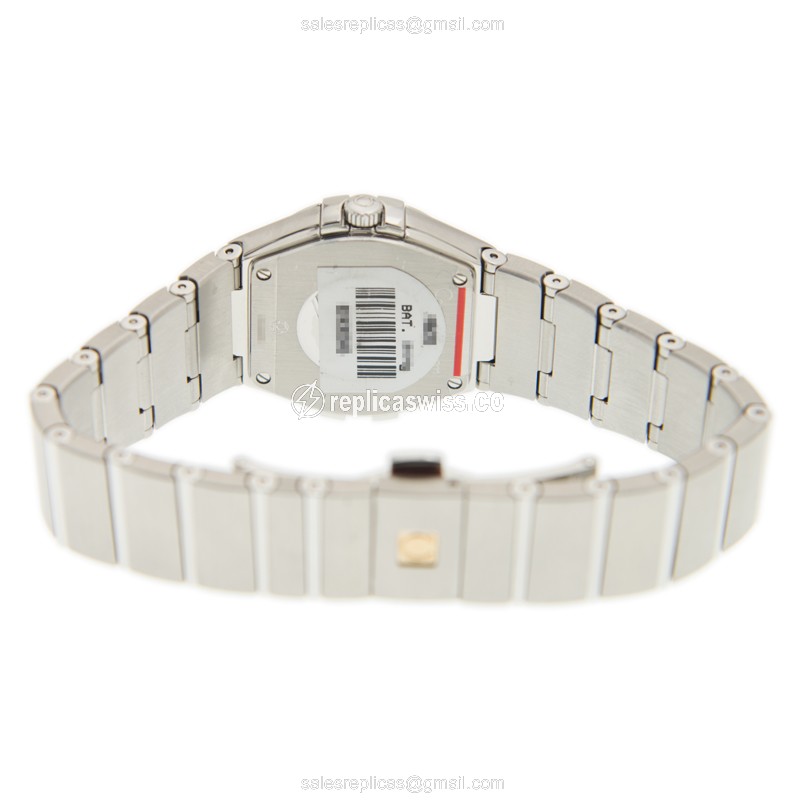 Omega Constellation Replica - Quartz - Dark Grey Dial, Silver Steel Clasp & Strap - View 4