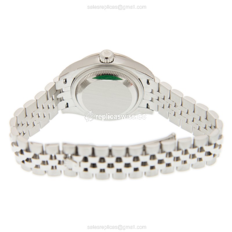 Rolex Datejust Replica - Automatic - White Gold - Diamond Accents - Silver Case - View 4