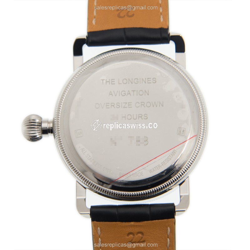 Rolex Heritage Replica - Manual - Stainless Steel Case, Black Dial on Black Alligator Strap - View 3