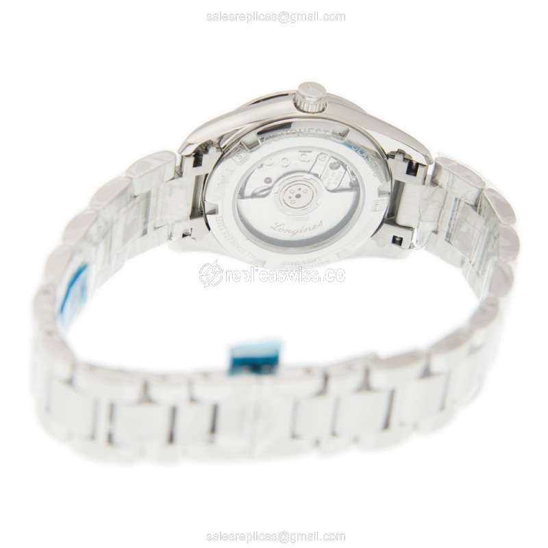Longines Conquest Classic Replica - Automatic, Steel Case, Black Dial on Silver Strap - View 4