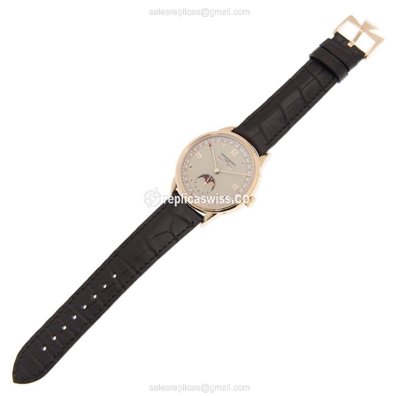 Vacheron Constantin Historiques 3100V/000R-B359 - Manual Wind - 18kt Rose Gold - Beige Dial - Brown Alligator Buckle - View 2
