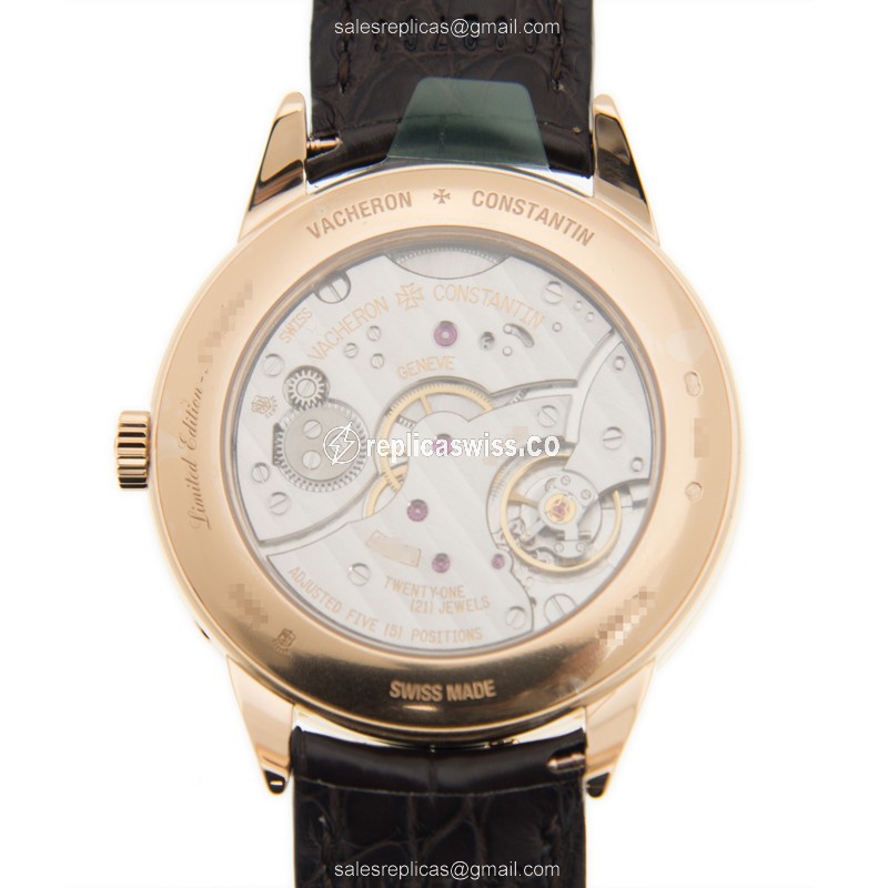 Vacheron Constantin Historiques 3100V/000R-B359 - Manual Wind - 18kt Rose Gold - Beige Dial - Brown Alligator Buckle - View 3
