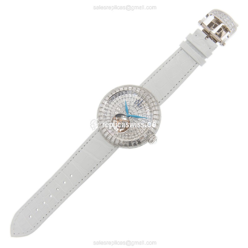 Jacob & Co BT543.30.BD.BD.B BRILLIANT - Manual Wind - 18kt White Gold - Diamond - Silver Dial - Leather Strap - White - View 2