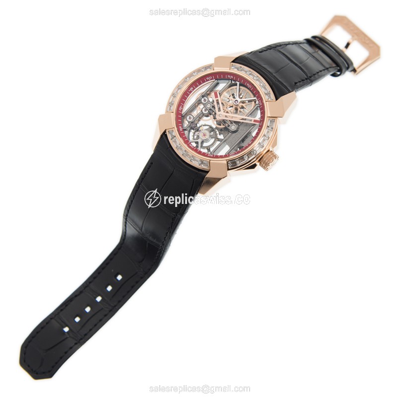 Jacob & Co EX100.40.LD.OP.A Replica - Manual Wind - 18kt Rose Gold & Steel Case - Skull Dial - View 2