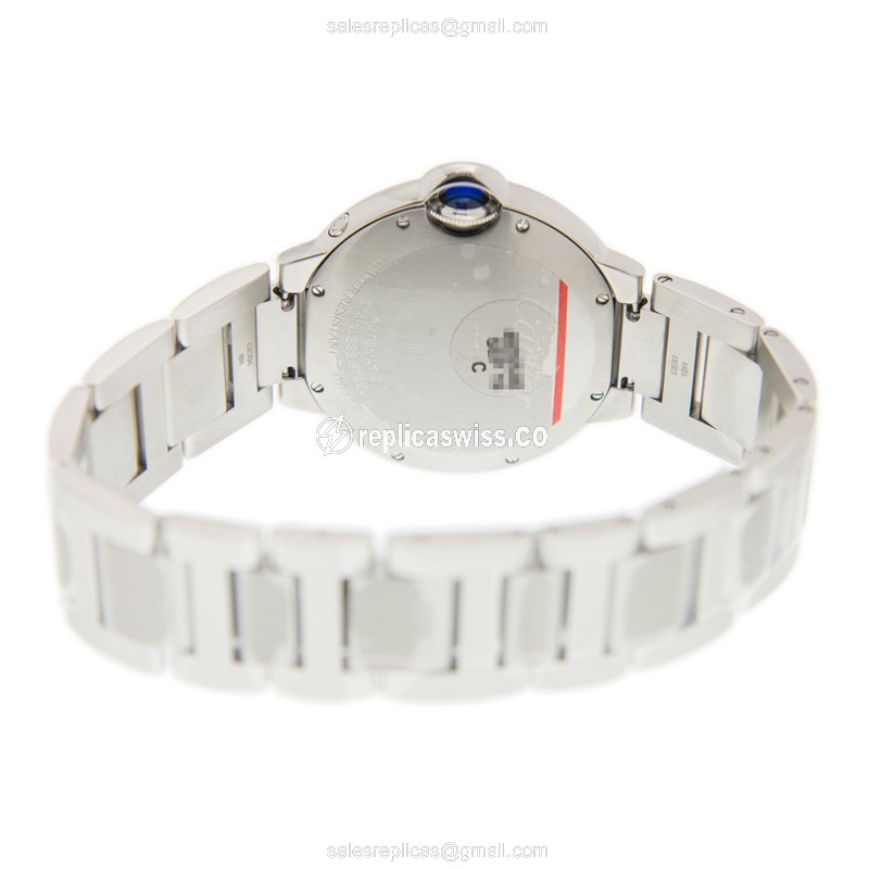 Cartier Ballon Bleu Replica - Automatic - Steel Case - Silver Dial - Steel Strap - View 4